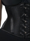 Detail view of the cs220 black sport mesh waspie waist training corset