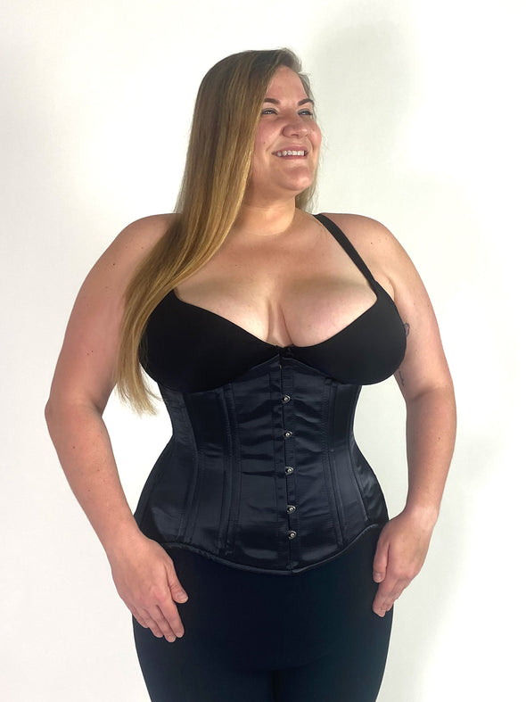 Plus Size Satin Hourglass Curve Longline Underbust Corset : CS-426