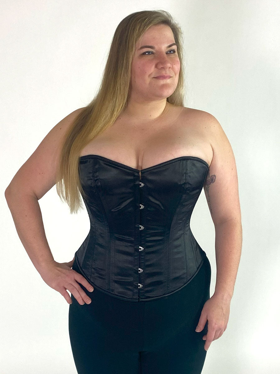 Bodice corset top - Black Satin – Shape Wear Shop