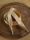 raw silk beige replacement hip tie laces handmade with aglets for waist training corsets by Orchard Corset 