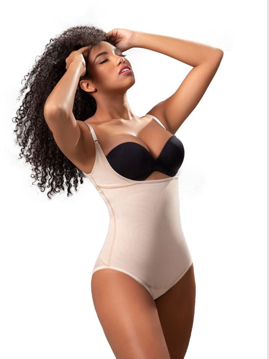 Vedette 5145 Full Body Mid Thigh Shapewear with Arm Compression and Zipper  Gusset