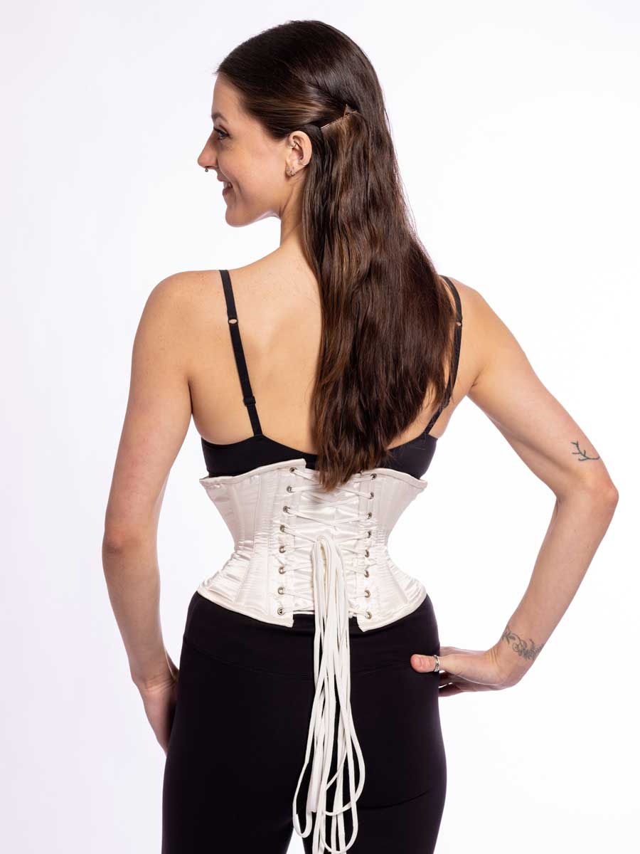 Silky Satin Waspie Corset in Black Navy White or Pink – Orchard Corset
