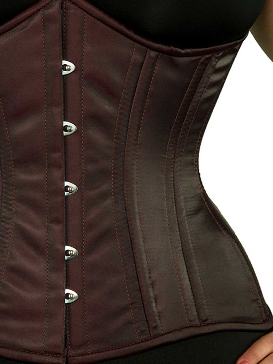 Plus Size Tara Underbust Leather Steel Boned Corset With Buckles