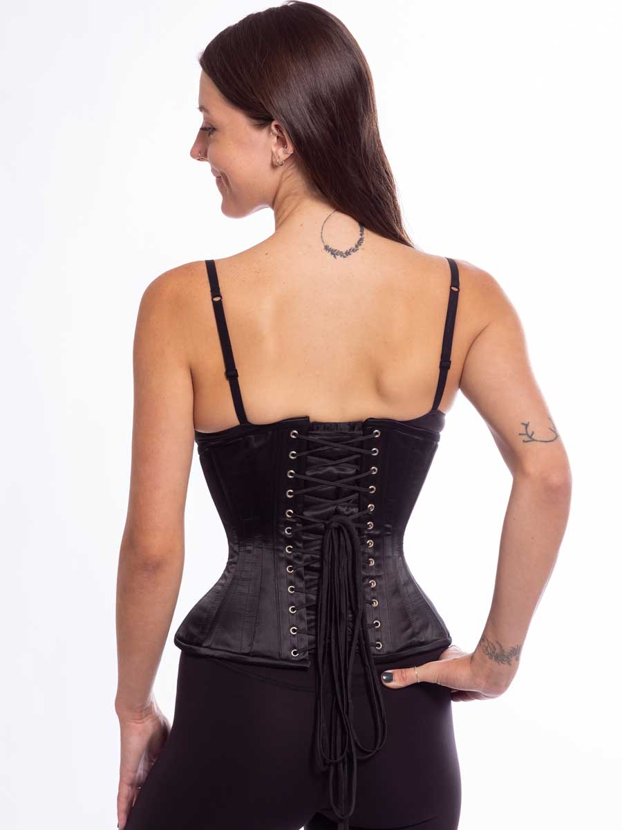 Plus Size Model in Black Corset, Fat Woman with Big Natural