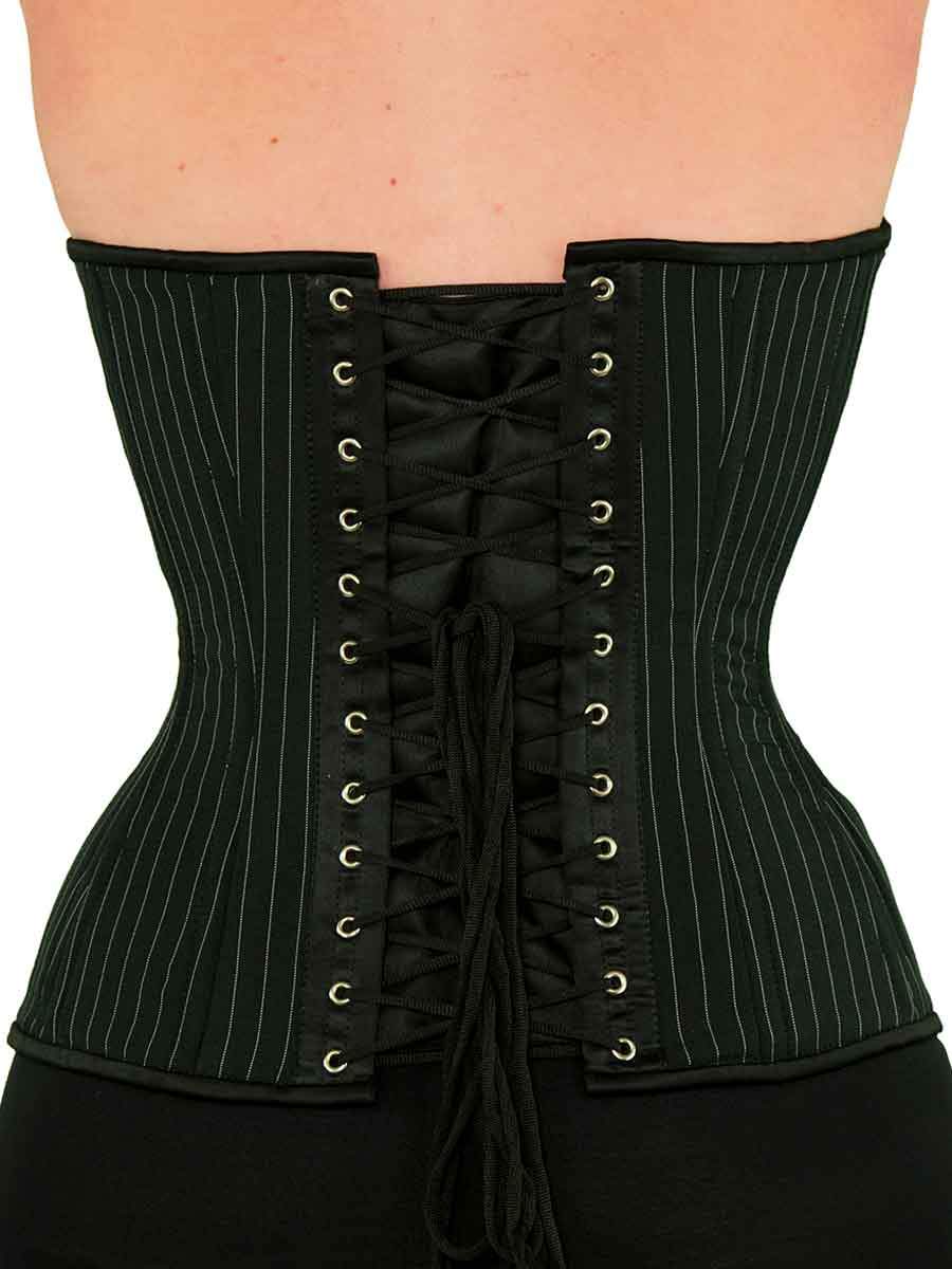 Black lace up corset - Ribbon corsets - Over the Bust