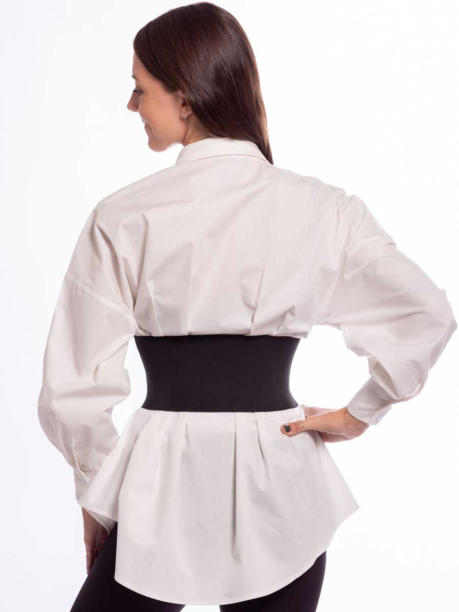 Black and white corset belt with zipper Archives - STYLE DU MONDE
