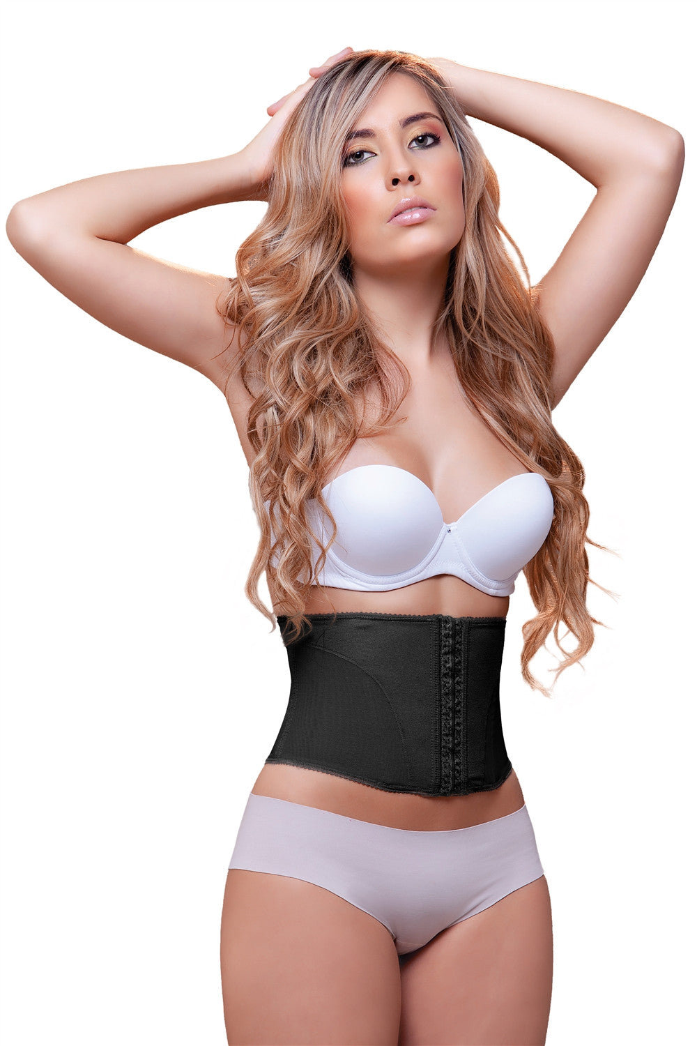 Sexy Waspie Waist Cincher Corset In Satin With Black Piping