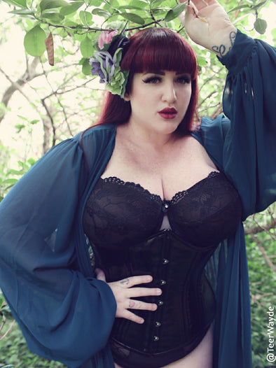Black plus size underbust corset – corsetpv